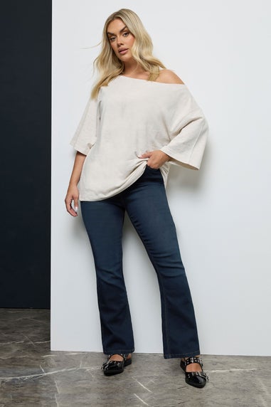 Yours Curve Dark Indigo Blue Bootcut Stretch Isla Jeans