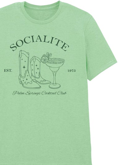 Brands In Socialite Mint Boyfriend Fit Graphic T-Shirt