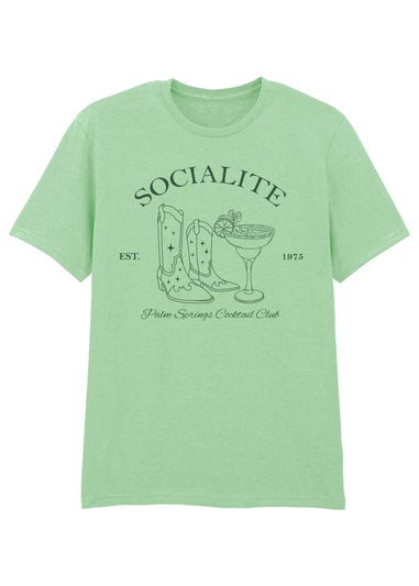Brands In Socialite Mint Boyfriend Fit Graphic T-Shirt