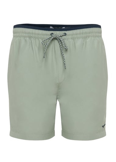 Threadbare Soft Green Contrast Logo Swim Shorts