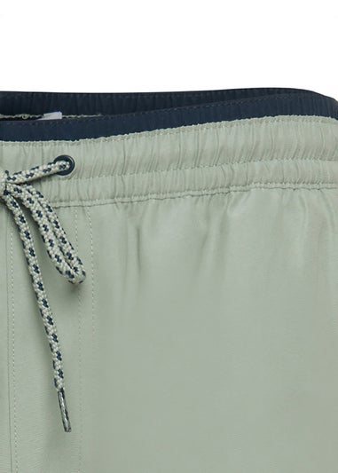 Threadbare Soft Green Contrast Logo Swim Shorts