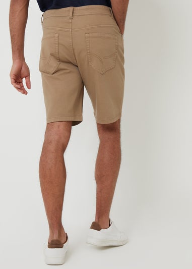 Threadbare Stone 5 Pocket Chino Shorts With Stretch