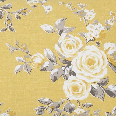 Catherine Lansfield Ochre Yellow Canterbury Floral Reversible Duvet Cover Set with Pillowcases