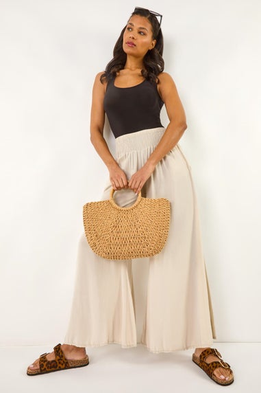 Roman Stone Relaxed Wide Leg Trouser