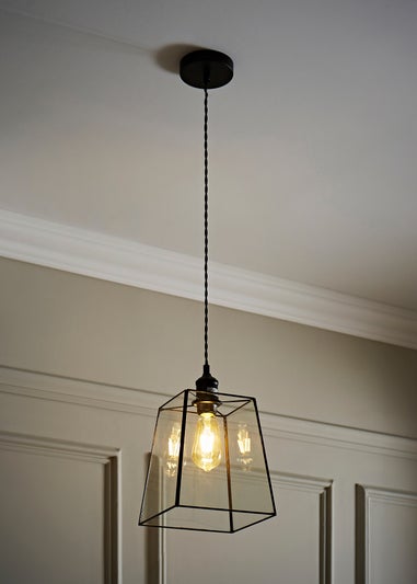 ValueLights Susie Glass Lantern Lamp Shade Matte Single Ceiling Pendant Light