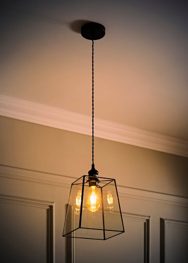 ValueLights Susie Glass Lantern Lamp Shade Matte Single Ceiling Pendant Light