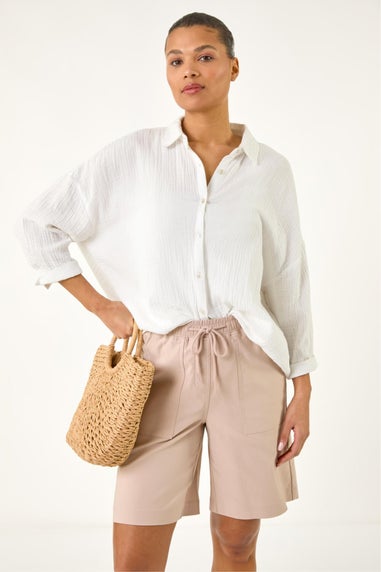 Roman Stone Drawcord Detail Pocket Shorts