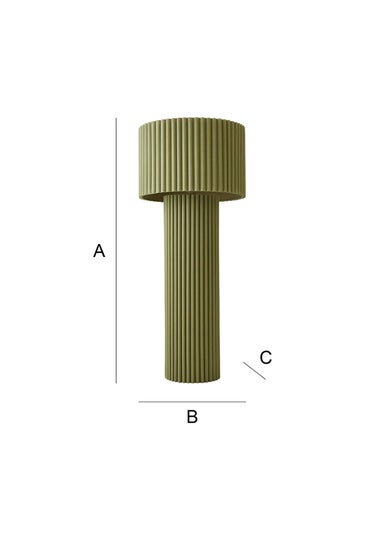 ValueLights Lenny Drum Lamp Shade Colour Drench Ribbed Fabric Midi Floor Lamp