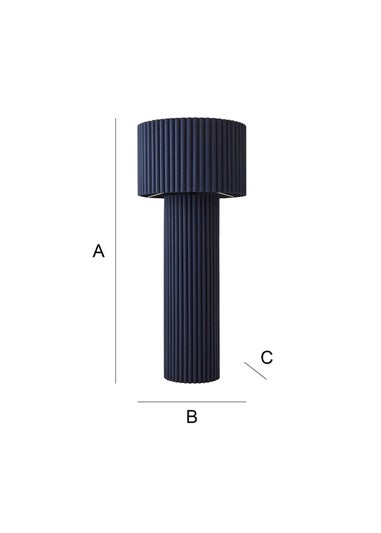 ValueLights Lenny Drum Lamp Shade Colour Drench Ribbed Fabric Midi Floor Lamp