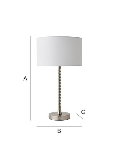 ValueLights Maeve Black Fabric Drum Lamp Shade Bobbin Bobble Table Lamp