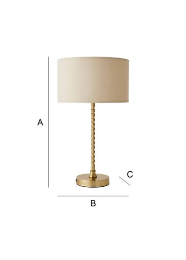 ValueLights Maeve Black Fabric Drum Lamp Shade Bobbin Bobble Table Lamp