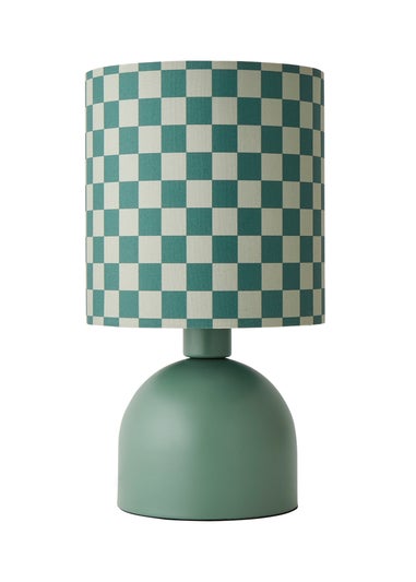 ValueLights Miley Green Checkerboard Drum Lamp Shade Table Lamp
