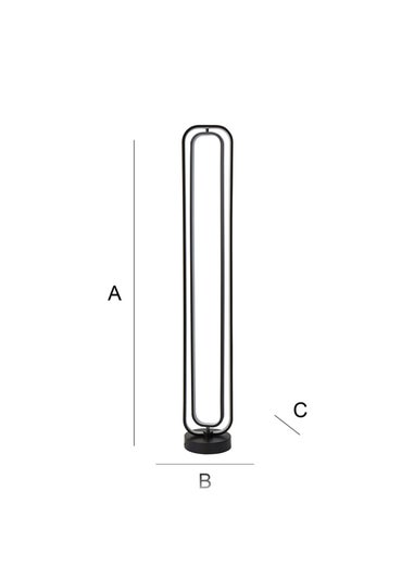 ValueLights Infinity Matte Black LED Floor Lamp