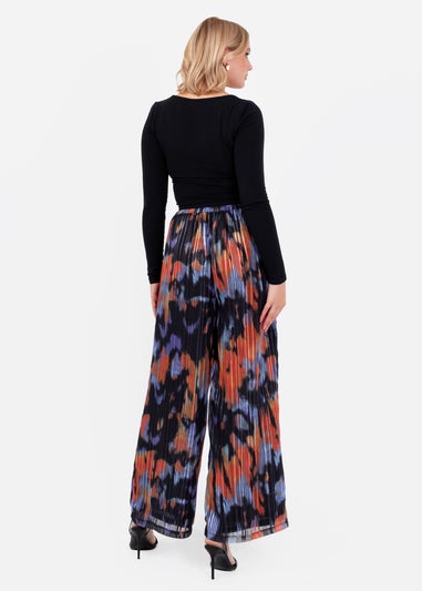 Lovedrobe Orange & Purple Wide Leg Trousers With Pockets