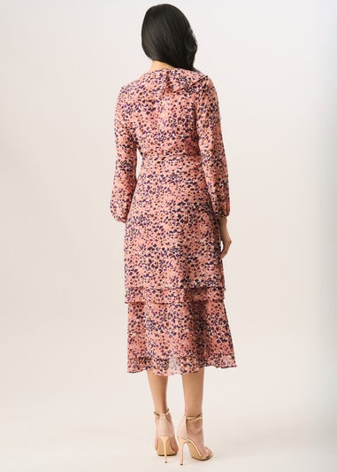 Gini London Multi Animal Ruffle Layer Wrap Dress