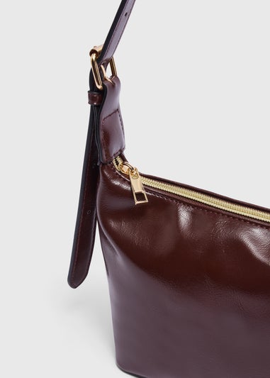 Brown Faux Leather Cross Body Bag