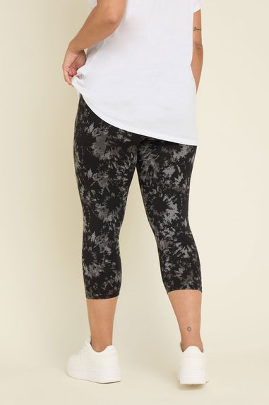 Yours 2 Pack Multi Colour Curve Grey Tie Dye Cropped Leggings