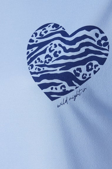 Yours Curve Blue Wild Night In Animal Print Short Pyjama Set