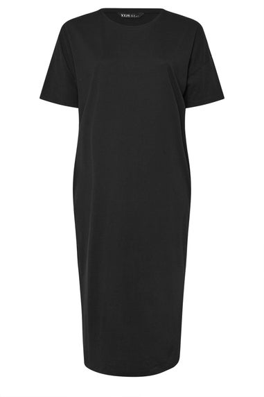Yours Curve Black Oversized Pocket Detail Midi Dress