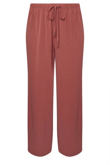 Yours Curve Rust Orange Twill Wide Leg Trousers