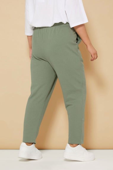 Yours Curve Khaki Green Barrel Joggers