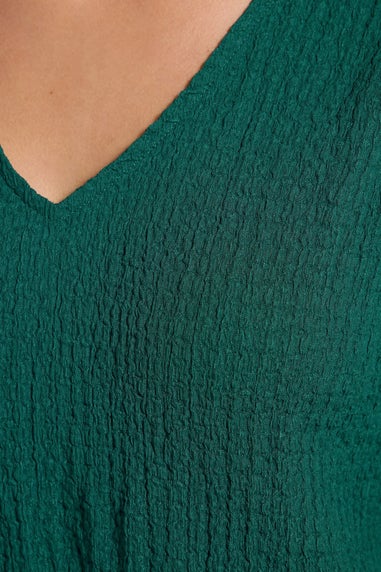 Yours Curve Teal Green Textured Swing Vest Top