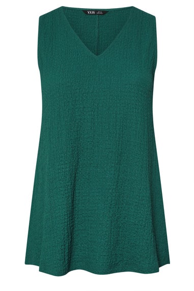 Yours Curve Teal Green Textured Swing Vest Top