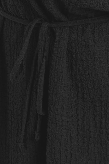 Yours Curve Black Belted Textured Tunic Top