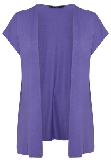 Yours Curve Purple Grown On Sleeve Jersey Cardigan