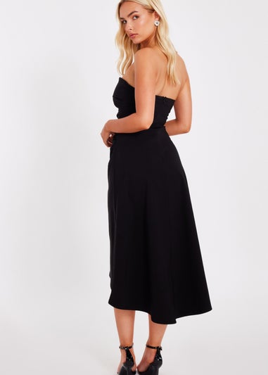 Quiz Black Bandeau Midi Dress