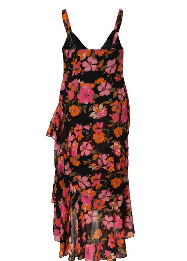 Quiz Black Curve Floral Midaxi Dress