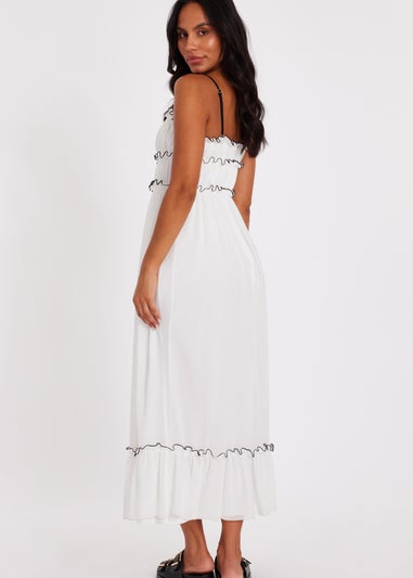 Quiz White Chiffon Strappy Midaxi Dress