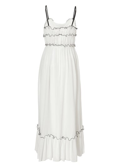 Quiz White Chiffon Strappy Midaxi Dress