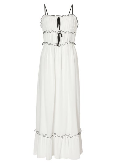 Quiz White Chiffon Strappy Midaxi Dress