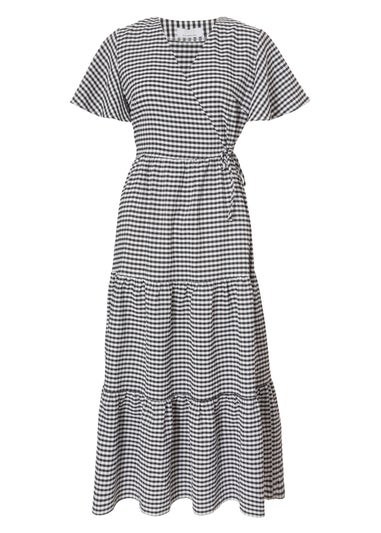Quiz White Gingham Midaxi Dress
