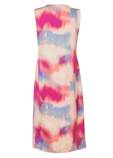 Quiz Multi Curve Satin Tie Dye Midi Dress