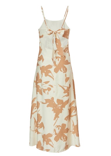 Quiz Cream Floral Print Midi Dress