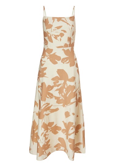 Quiz Cream Floral Print Midi Dress