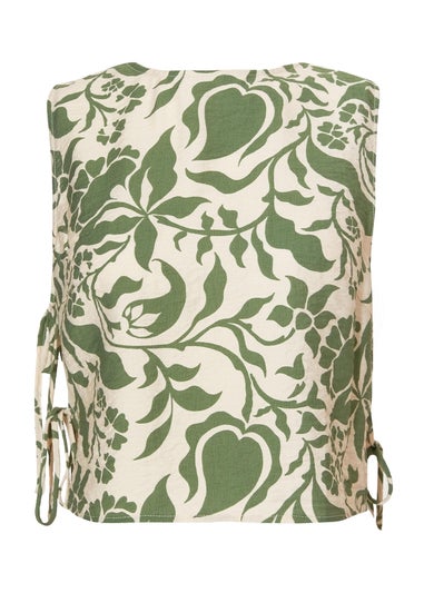 Quiz Multi Tropical Print Crop Top