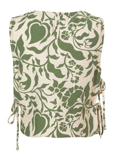Quiz Multi Tropical Print Crop Top