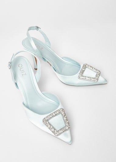 Quiz Blue Bridal Brooch Court Heels