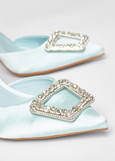 Quiz Blue Bridal Brooch Court Heels