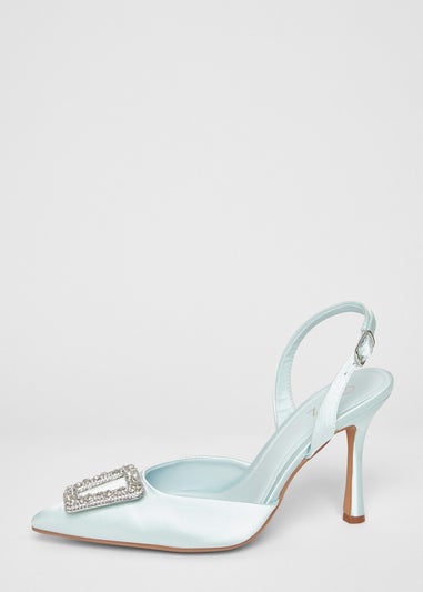 Quiz Blue Bridal Brooch Court Heels