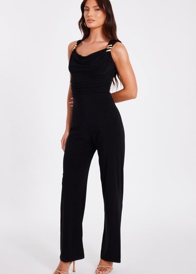 Quiz Black Buckle Detail Jumpsuit