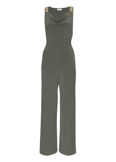 Quiz Khaki Buckle Detail Jumpsuit