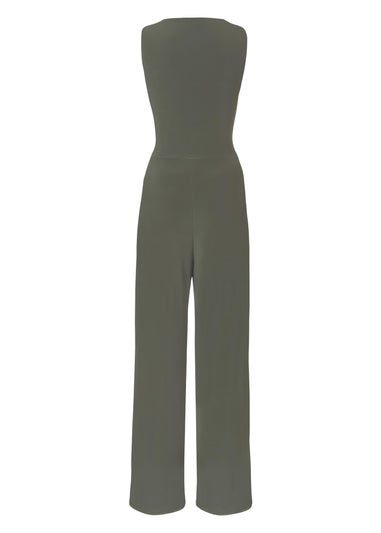 Quiz Khaki Buckle Detail Jumpsuit