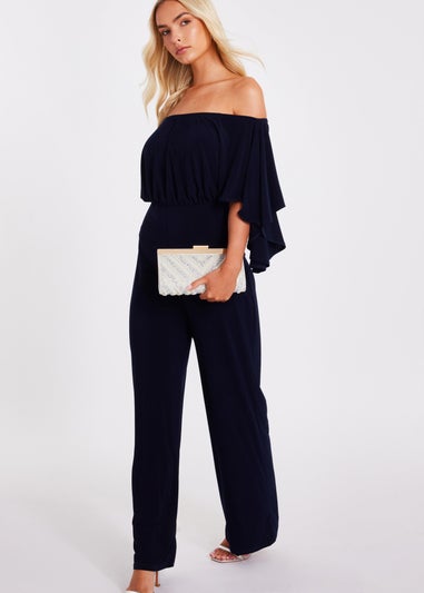 Quiz Navy Bardot Jumpsuit