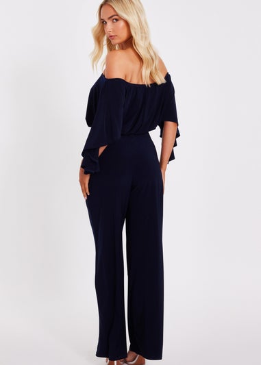 Quiz Navy Bardot Jumpsuit