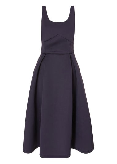 Quiz Navy Bow Back Midi Dress