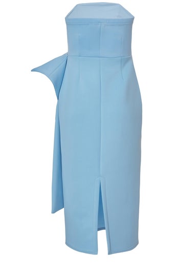 Quiz Blue Petite Strapless Bow Midi Dress